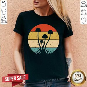 Retro Mushroom Lovers V-neck - Design by T-shirtbear.com
