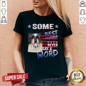 St Bernard Some Best Friends Never Say A Word V-neck - Design by T-shirtbear.com