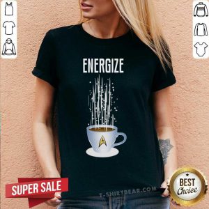 Star Trek Coffee Energize V-neck - Design by T-shirtbear.com