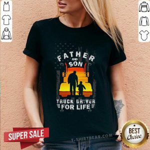 Truck Driver Father And Son V-neck - Design by T-shirtbear.com
