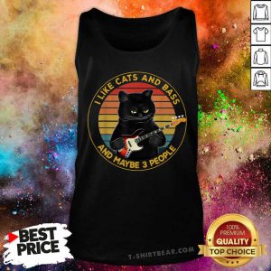 Black Cat I Like Cats And Bass And 3 People Tank Top - Design by T-shirtbear.com