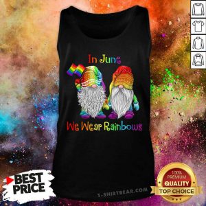 Gnome In June We Wear Rainbows LGBT Tank Top - Design by T-shirtbear.com