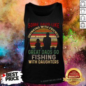 Great Dads Go Fishing With Daughter Vintage Retro Tank Top - Design by T-shirtbear.com