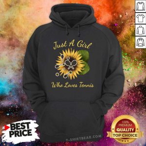 Just A Girl Who Loves Tennis Sunflower Hoodie - Design by T-shirtbear.com