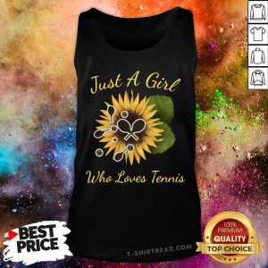 Just A Girl Who Loves Tennis Sunflower Tank Top - Design by T-shirtbear.com