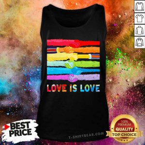 Love Is Love Color Hand Hold Tank Top - Design by T-shirtbear.com
