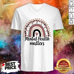 Mental Health Matters Rainbow V-neck - Design by T-shirtbear.com