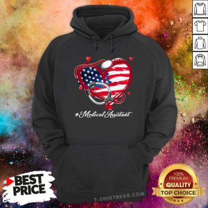 Stethoscope American Flag Heart Medical Assistant Hoodie - Design by T-shirtbear.com