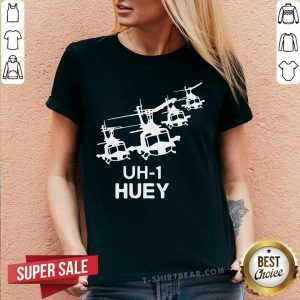 UH1 Huey Helicopter V-neck - Design by T-shirtbear.com