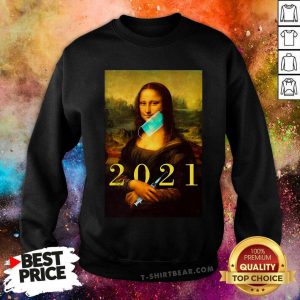 Monalisa With Face Mask Vaccination 2021 Sweatshirt - Design by T-shirtbear.com