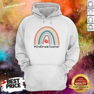 Rainbow Apple 2nd Grade Teacher Hoodie - Design by T-shirtbear.com