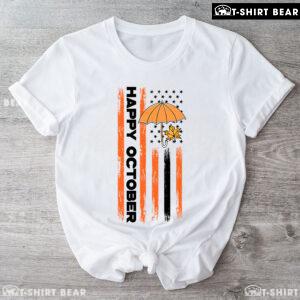 Happy October American Flag Thanksgiving T-Shirt