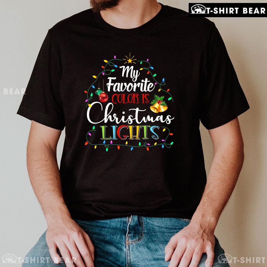 2-black-men-yen010523fb01-sw201229m486 My Favorite Color Is Christmas Lights Christmas Tree Costume T-Shirt