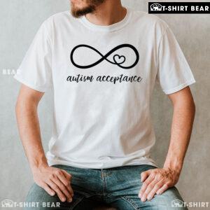 Autism Acceptance Infinity Heart Sign T-Shirt - White Tee