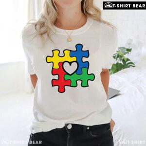 Autism Puzzle Pieces Heart T-Shirt - Women's Tee