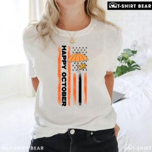 Happy October American Flag Thanksgiving T-Shirt
