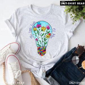The Little Light Of Mine Light Bulb Autism T-Shirt - Floral Tee