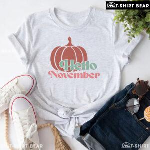 Hello November Pumpkin Thanksgiving T-Shirt