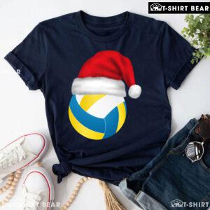 Volleyball Ball With Santa Hat Christmas Volleyball Lover T-Shirt