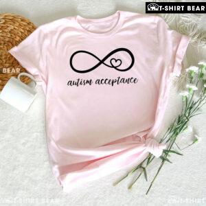 Autism Acceptance Infinity Heart Sign T-Shirt - White Tee