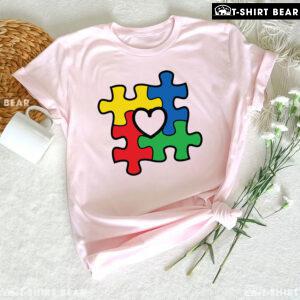 Autism Puzzle Pieces Heart T-Shirt - Women's Tee