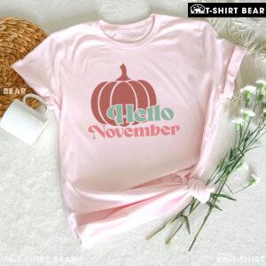 Hello November Pumpkin Thanksgiving T-Shirt