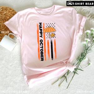 Happy October American Flag Thanksgiving T-Shirt
