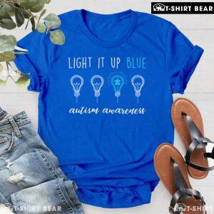 Light It Up Blue Light Bulbs Autism Awareness T-Shirt - Small Tee