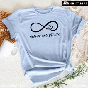 Autism Acceptance Infinity Heart Sign T-Shirt - White Tee