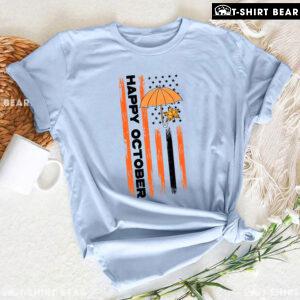 Happy October American Flag Thanksgiving T-Shirt