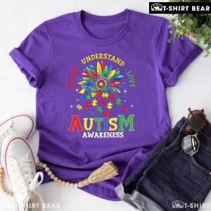 Accept Understand Love Flower Puzzle Pieces Autism Awareness T-Shirt
