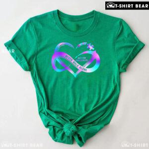 Never Walk Alone Infinity Heart Sign Autism Awareness T-Shirt