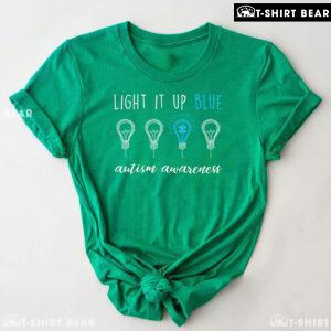 Light It Up Blue Light Bulbs Autism Awareness T-Shirt - Small Tee