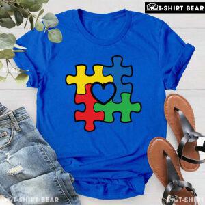 Autism Puzzle Pieces Heart T-Shirt