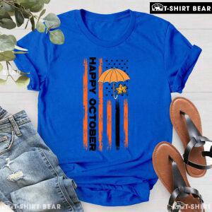Happy October American Flag Thanksgiving T-Shirt
