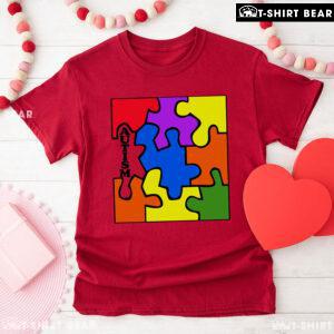 Colourful Puzzle Pieces Autism Awareness T-Shirt