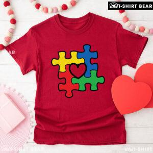 Autism Puzzle Pieces Heart T-Shirt