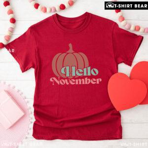 Hello November Pumpkin Thanksgiving T-Shirt