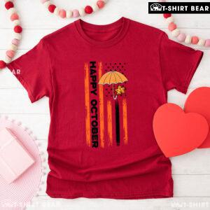 Happy October American Flag Thanksgiving T-Shirt