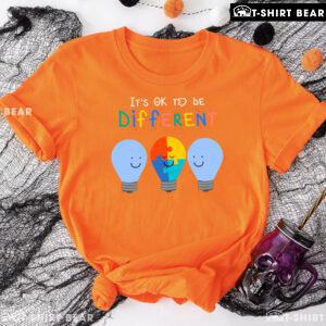 It's Ok To Be Different Light Bulbs Autism Awareness T-Shirt