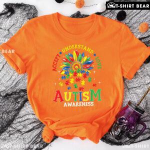 Accept Understand Love Flower Puzzle Pieces Autism Awareness T-Shirt