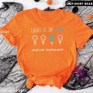 Light It Up Blue Light Bulbs Autism Awareness T-Shirt - Small Tee