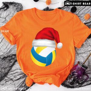 Volleyball Ball With Santa Hat Christmas Volleyball Lover T-Shirt