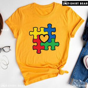 Autism Puzzle Pieces Heart T-Shirt - Women's Tee
