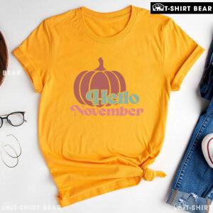 Hello November Pumpkin Thanksgiving T-Shirt