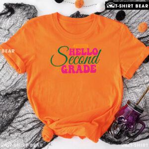 Hello Second Grade 2nd Grade Student Crayon Back To School T-Shirt