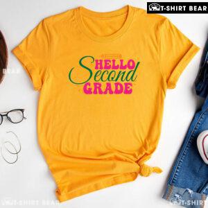 Hello Second Grade 2nd Grade Student Crayon Back To School T-Shirt