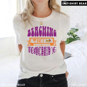 Beaching Not Teaching Palm Tree Book Teacher Summer Vacation T-Shirt