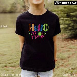 Hello Pre-K Pre-Kindergarten Apple Crayon Back To School T-Shirt