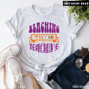 Beaching Not Teaching Palm Tree Book Teacher Summer Vacation T-Shirt